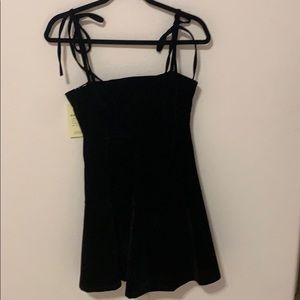 Velvet black dress with tie up straps